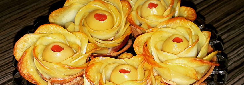 طرز تهیه سیب زمینی با طرح گل!