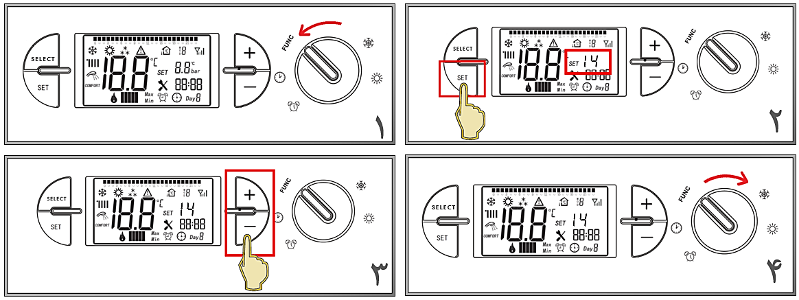  تنظیم درجه پکیج گلدیران برای فصل سرد