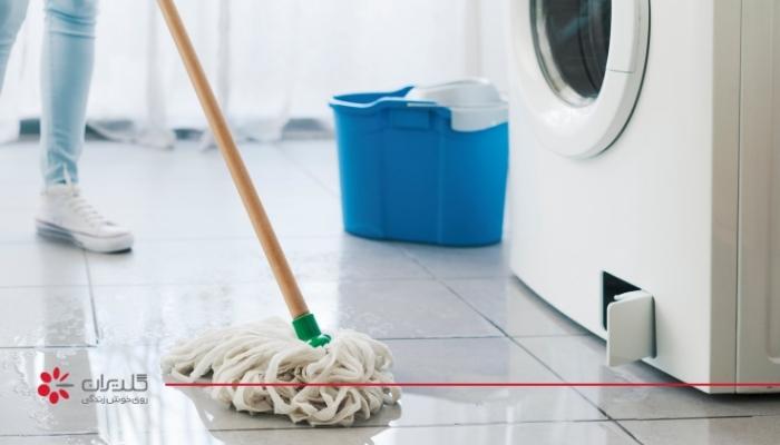 نشت آب از زیر لباس شویی